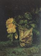Vincent Van Gogh Glass with  Roses (nn04) oil painting picture wholesale